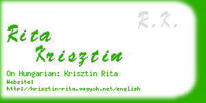 rita krisztin business card